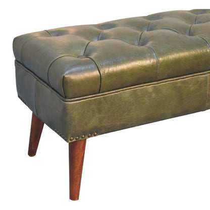 Cote Furniture | Harbour Leather Bench - Green Harbour, Hallway Seating & Storage, Accent Chairs & Armchairs IN3557