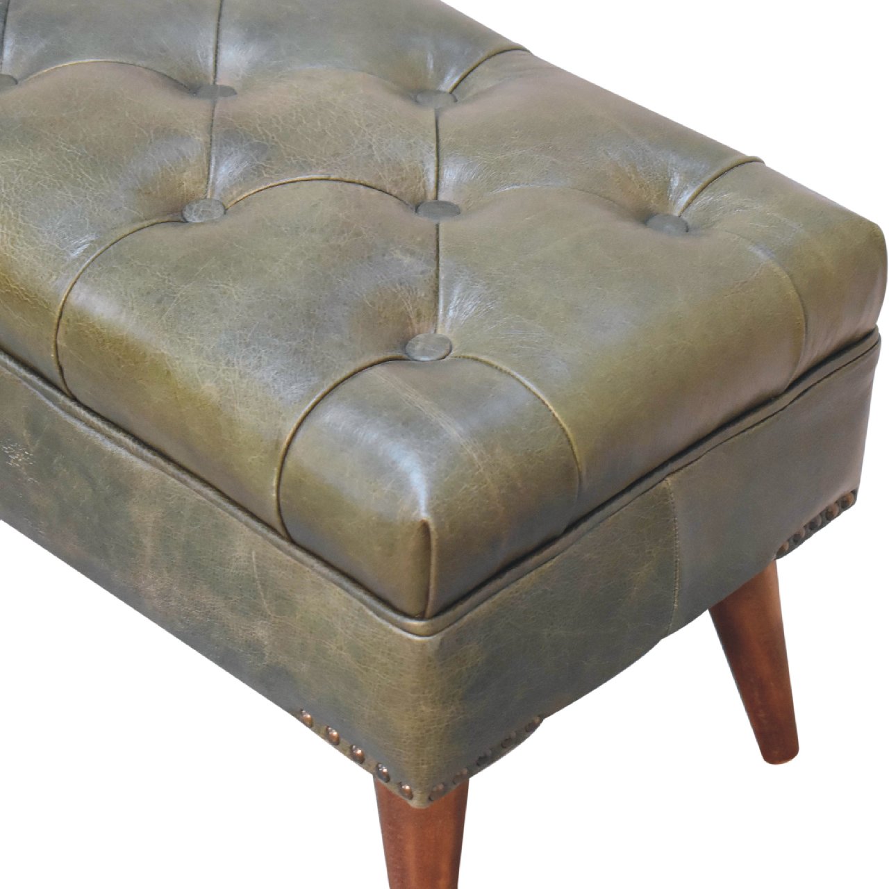 Cote Furniture | Harbour Leather Bench - Green Harbour, Hallway Seating & Storage, Accent Chairs & Armchairs IN3557