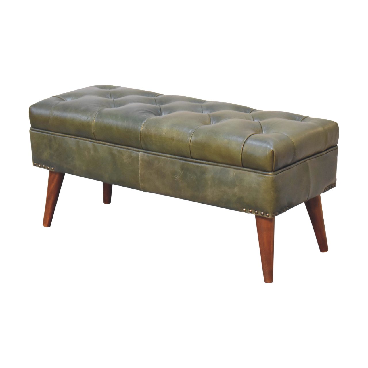 Cote Furniture | Harbour Leather Bench - Green Harbour, Hallway Seating & Storage, Accent Chairs & Armchairs IN3557