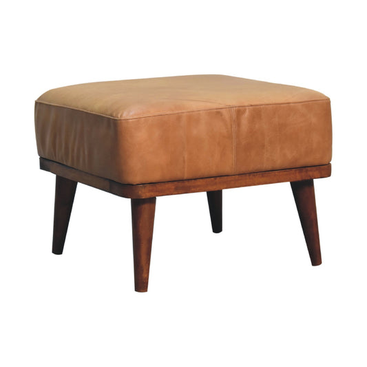 Cote Furniture | Footstool - Tan Buffalo Leather Footstools IN3560