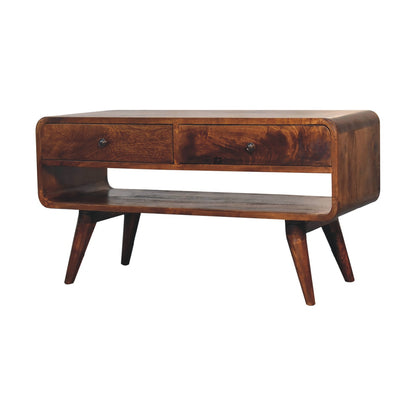 Cote Furniture | Reverse Curved TV Unit - Chestnut  Curved, TV Stands IN3567