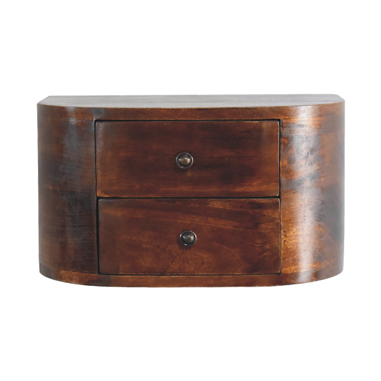 Cote Furniture | Lunar Floating Bedside Table 2 Drawer (Wall Mounted) - Chestnut  Lunar, Bedside Tables IN3594