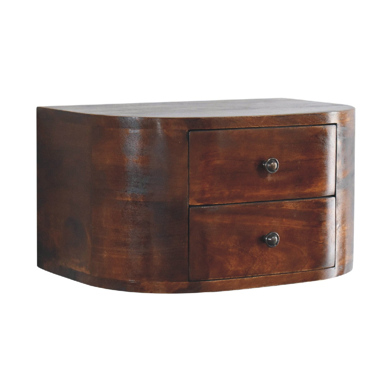 Cote Furniture | Lunar Floating Bedside Table 2 Drawer (Wall Mounted) - Chestnut  Lunar, Bedside Tables IN3594