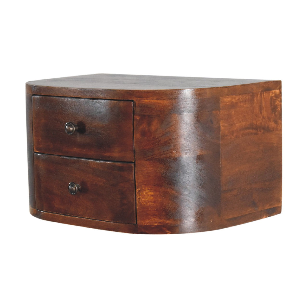 Cote Furniture | Lunar Floating Bedside Table 2 Drawer (Wall Mounted) - Chestnut  Lunar, Bedside Tables IN3594