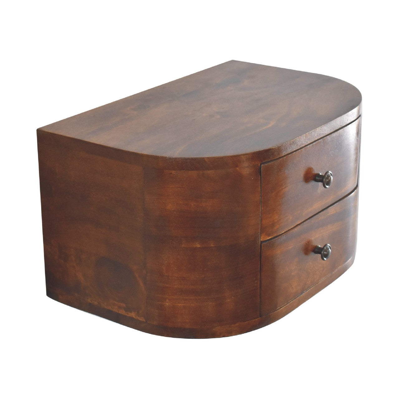 Cote Furniture | Lunar Floating Bedside Table 2 Drawer (Wall Mounted) - Chestnut  Lunar, Bedside Tables IN3594