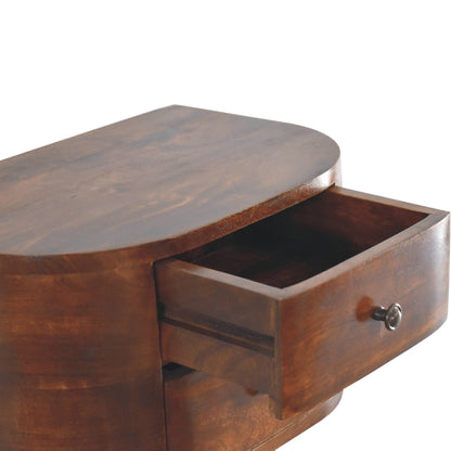 Cote Furniture | Lunar Floating Bedside Table 2 Drawer (Wall Mounted) - Chestnut  Lunar, Bedside Tables IN3594