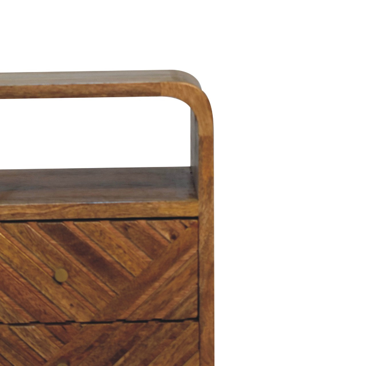 Cote Furniture | Small Lille Curved Bedside Table - Oak Compact, Bedside Tables IN3614