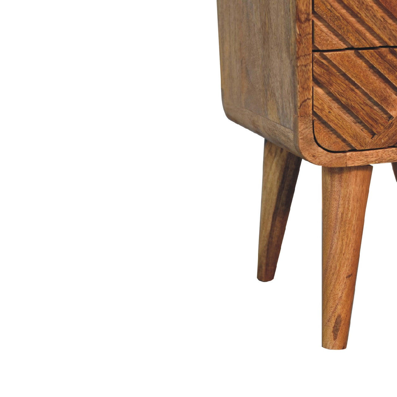 Cote Furniture | Small Lille Curved Bedside Table - Oak Compact, Bedside Tables IN3614