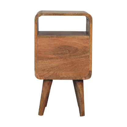 Cote Furniture | Small Lille Curved Bedside Table - Oak Compact, Bedside Tables IN3614