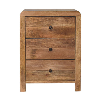 Cote Furniture | Aspen Bedside Table 3 Drawer - Oak Aspen, Bedside Tables IN3620