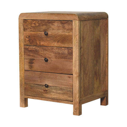 Cote Furniture | Aspen Bedside Table 3 Drawer - Oak Aspen, Bedside Tables IN3620