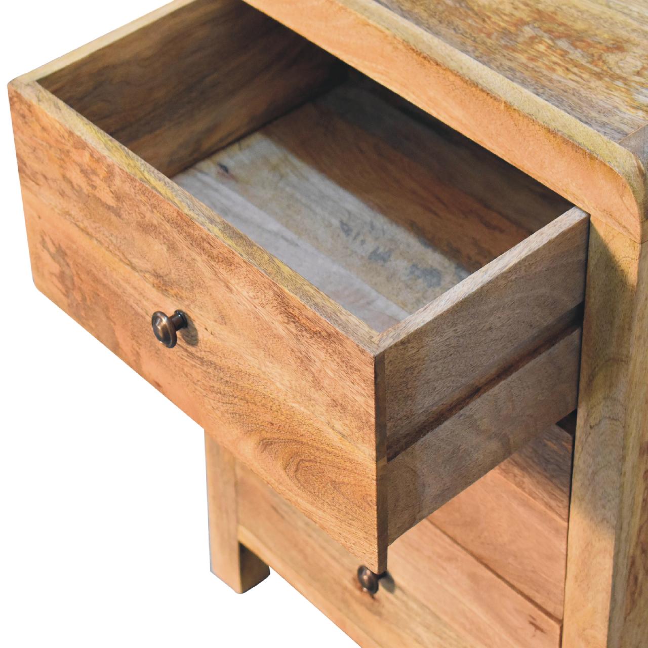 Cote Furniture | Aspen Bedside Table 3 Drawer - Oak Aspen, Bedside Tables IN3620