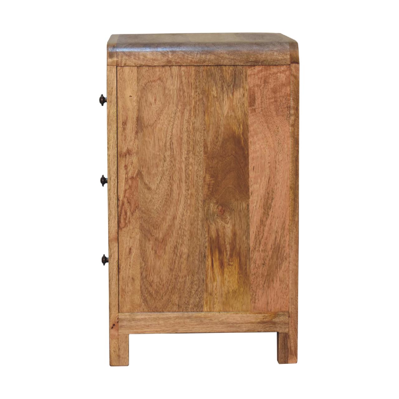 Cote Furniture | Aspen Bedside Table 3 Drawer - Oak Aspen, Bedside Tables IN3620