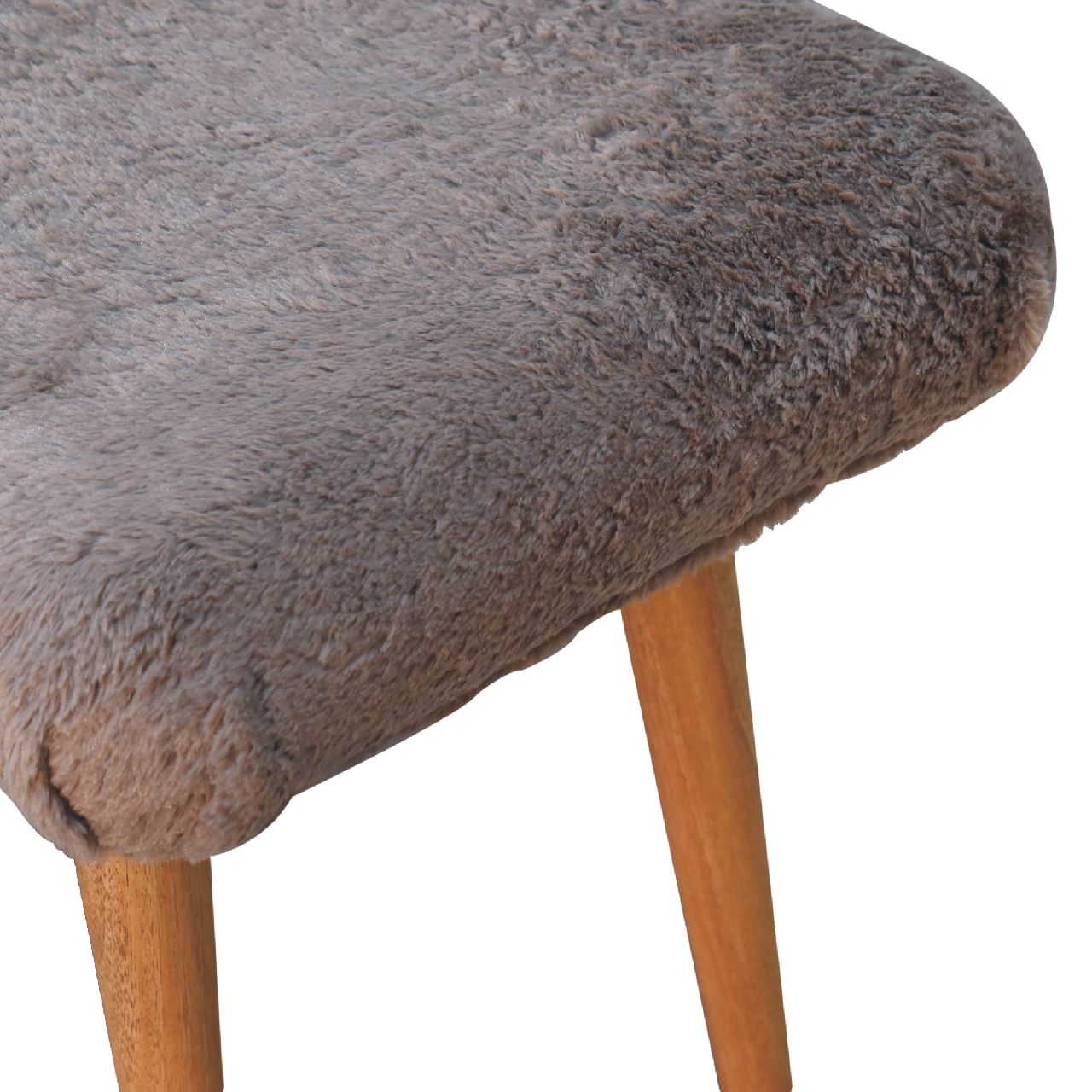 Cote Furniture | Faux Fur Curved Bench - Mocha  Hallway Seating & Storage, Accent Chairs & Armchairs IN3635