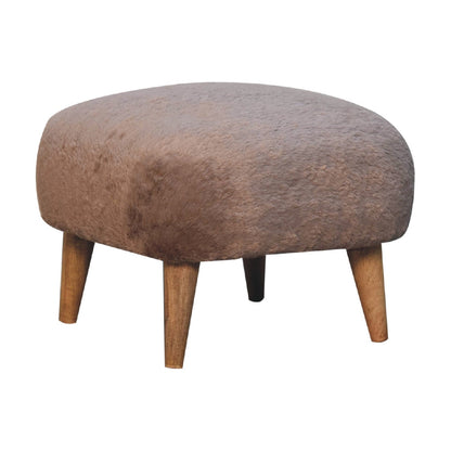 Cote Furniture | Faux Fur Square Stool - Mocha  Stools IN3636