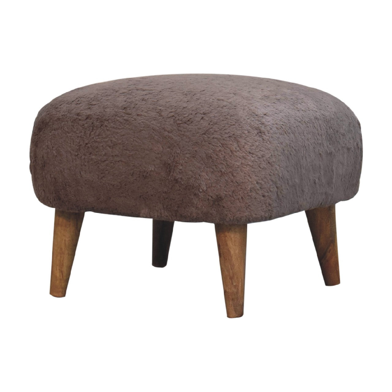 Cote Furniture | Faux Fur Square Stool - Mocha  Stools IN3636