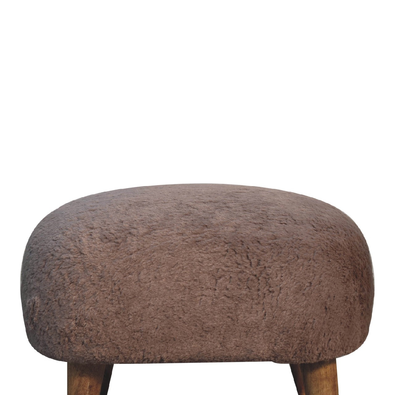 Cote Furniture | Faux Fur Square Stool - Mocha  Stools IN3636