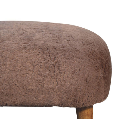 Cote Furniture | Faux Fur Square Stool - Mocha  Stools IN3636