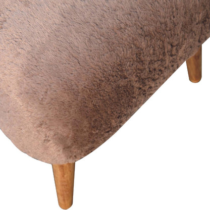 Cote Furniture | Faux Fur Square Stool - Mocha  Stools IN3636