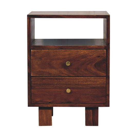 Cote Furniture | Tula Bedside Table - Chestnut Compact, Tula, Bedside Tables IN3672