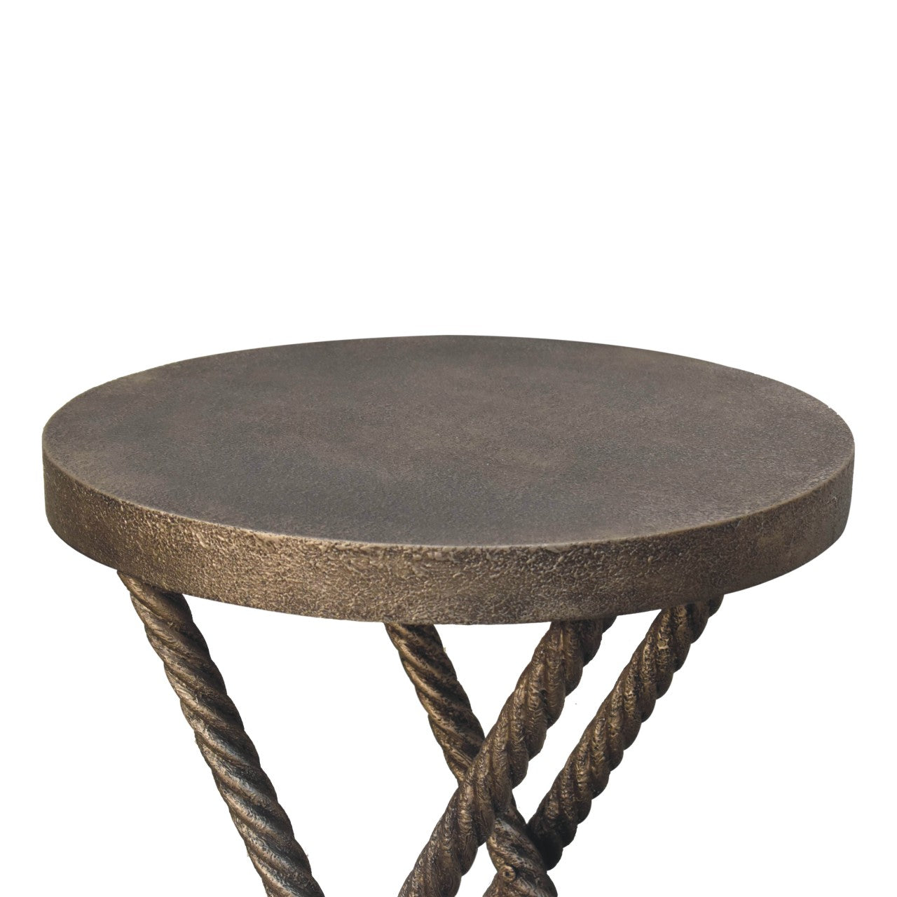 Cote Furniture | Rope Style Side Table - Antique brass Hallway Seating & Storage, Side Tables IN3685