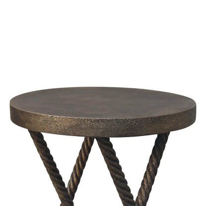 Cote Furniture | Rope Style Side Table - Antique brass Hallway Seating & Storage, Side Tables IN3685