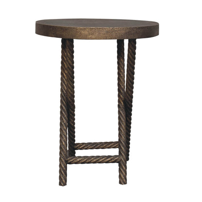 Cote Furniture | Rope Style Side Table - Antique brass Hallway Seating & Storage, Side Tables IN3685