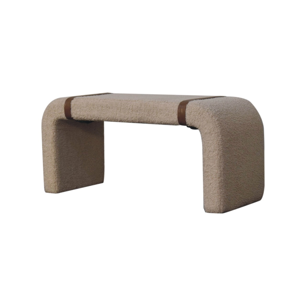 Cote Furniture | Boucle 'U' Bench - Leather Strap  Hallway Seating & Storage, Accent Chairs & Armchairs IN3696