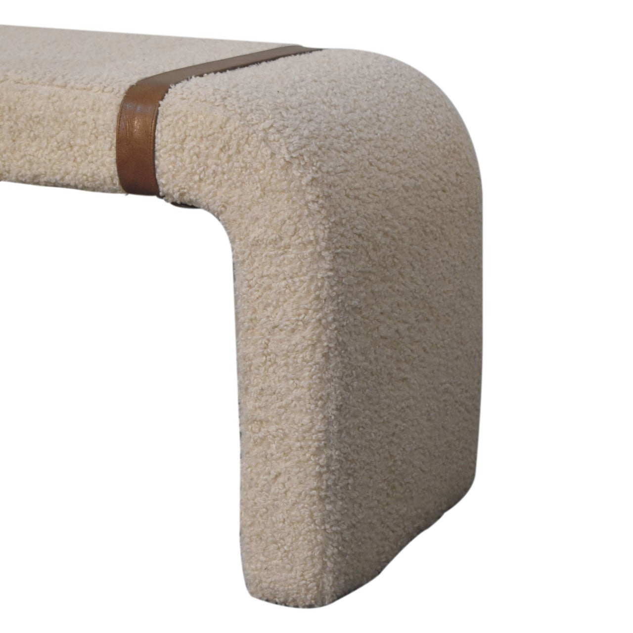 Cote Furniture | Boucle 'U' Bench - Leather Strap  Hallway Seating & Storage, Accent Chairs & Armchairs IN3696