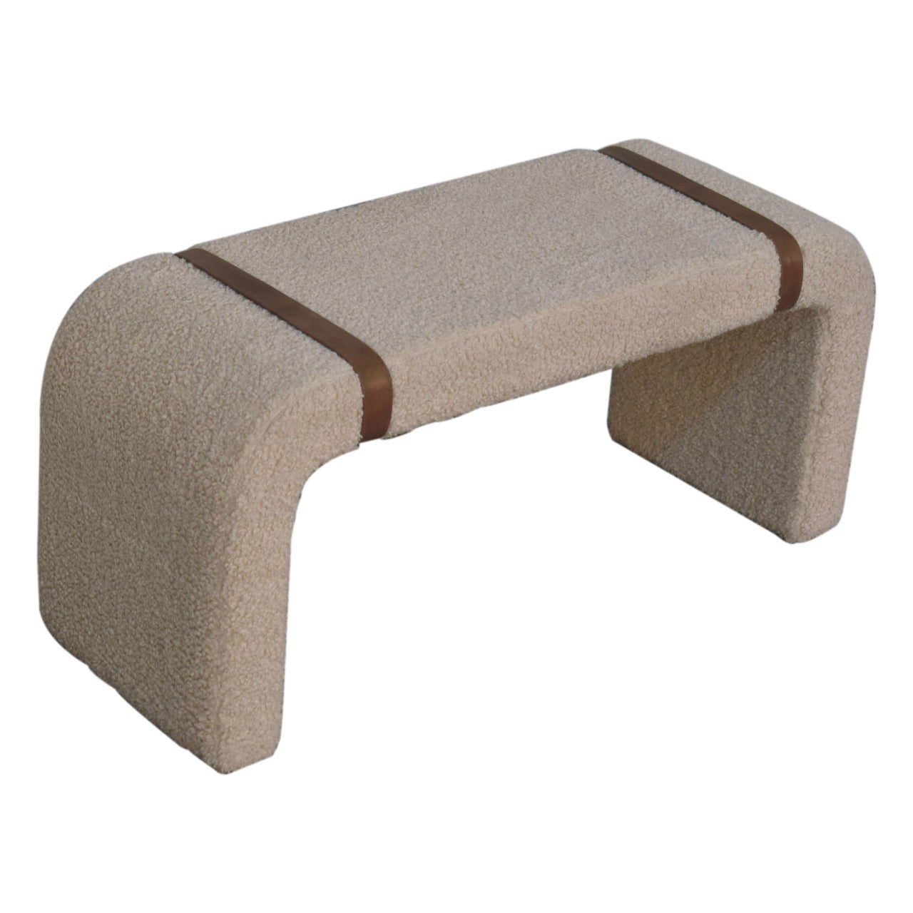 Cote Furniture | Boucle 'U' Bench - Leather Strap  Hallway Seating & Storage, Accent Chairs & Armchairs IN3696