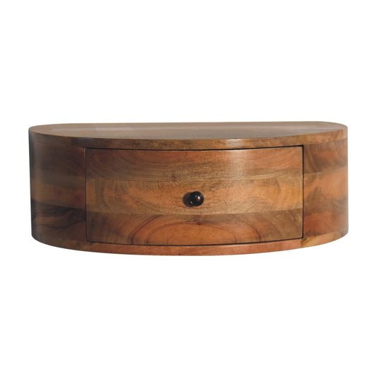 Cote Furniture | Rounded Wall Mounted Bedside Table Large - Oak Bedside Tables IN3705