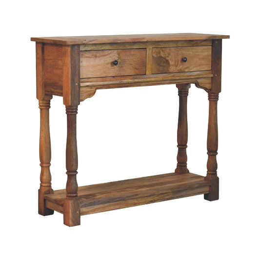 Cote Furniture | Granary 2 Drawer Turned Leg Console Table - Oak Granary, Console Tables IN3713