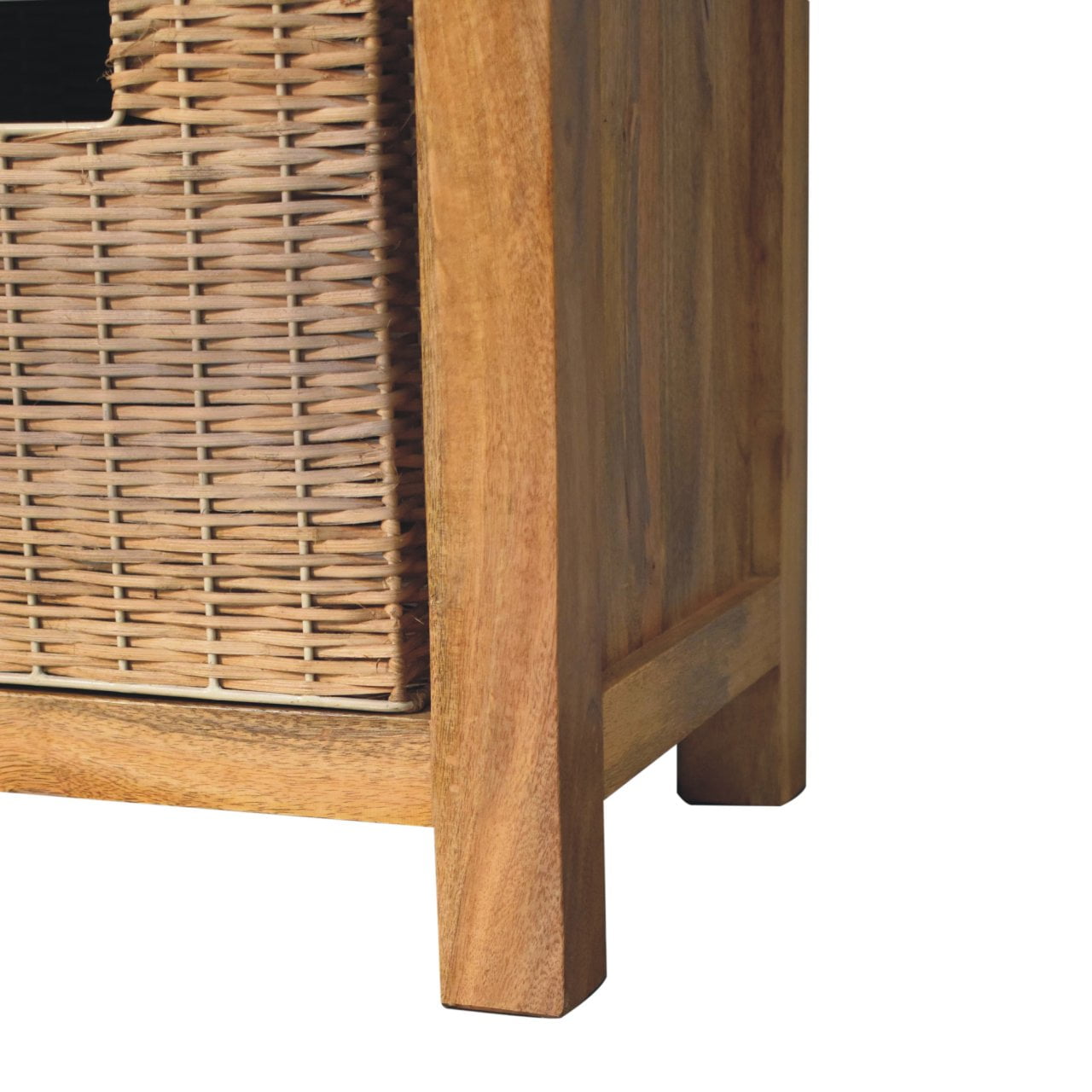 Cote Furniture | Rattan Basket Bench - Oak  Rattan,  IN3723