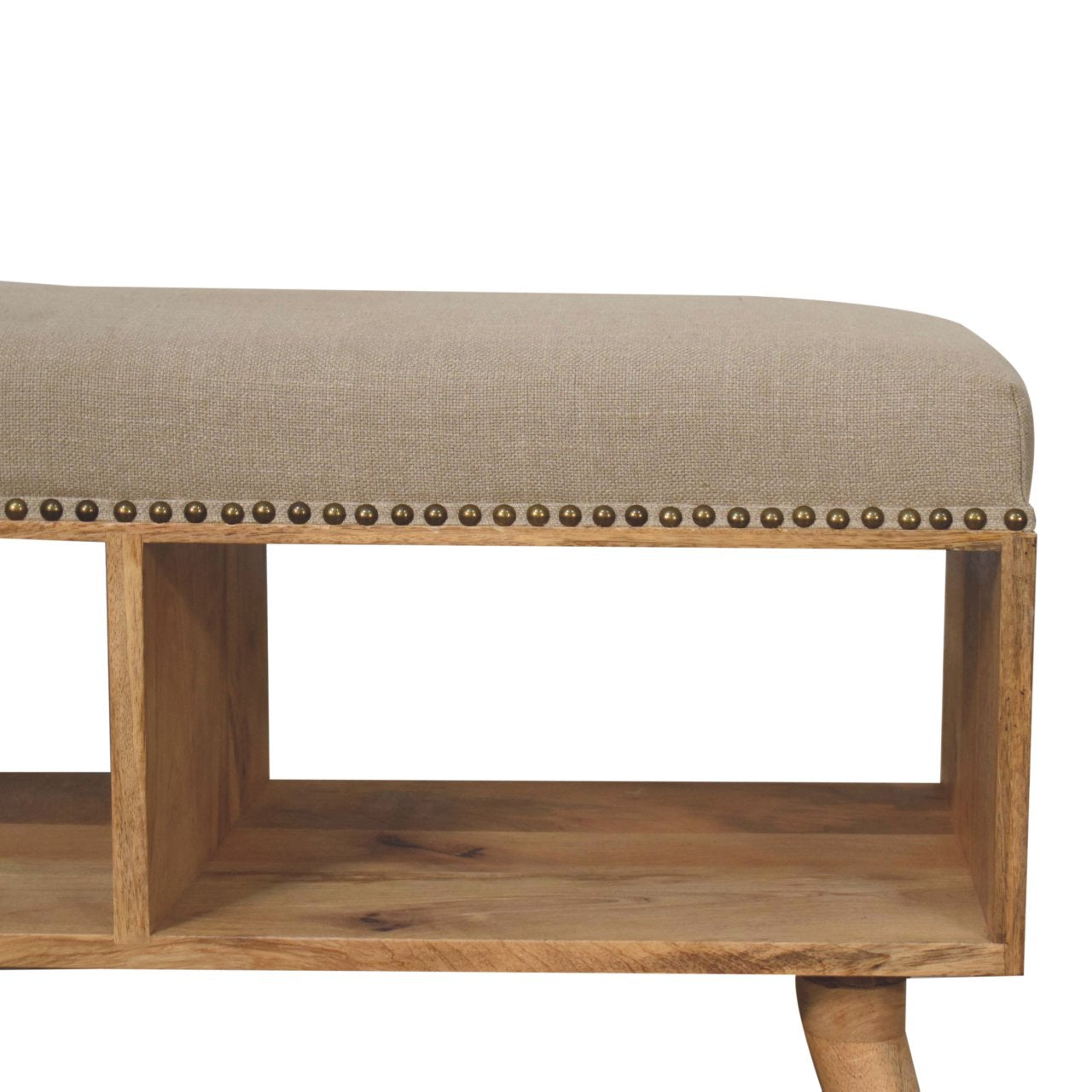 Cote Furniture | Studded Open Bench - Linen  Hallway Seating & Storage, Accent Chairs & Armchairs IN3733