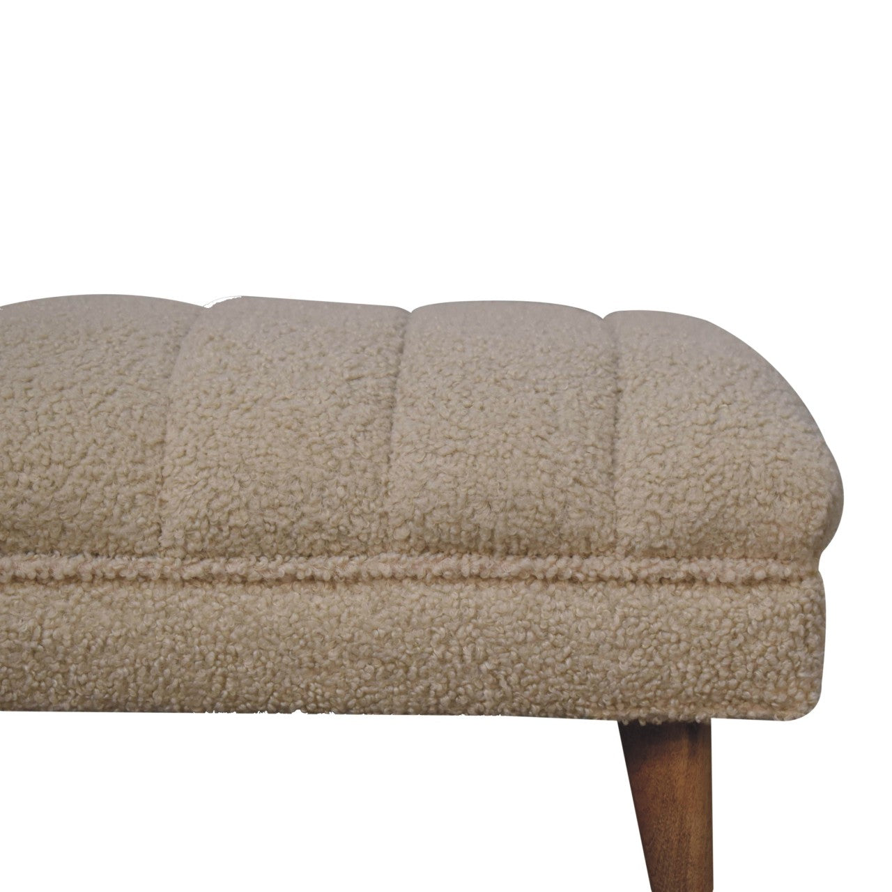 Cote Furniture | Boucle Puffer Bench - Cream  Hallway Seating & Storage, Accent Chairs & Armchairs IN3735