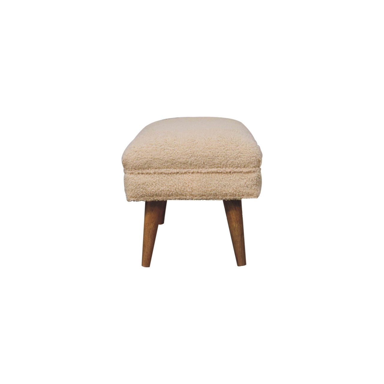 Cote Furniture | Boucle Puffer Bench - Cream  Hallway Seating & Storage, Accent Chairs & Armchairs IN3735