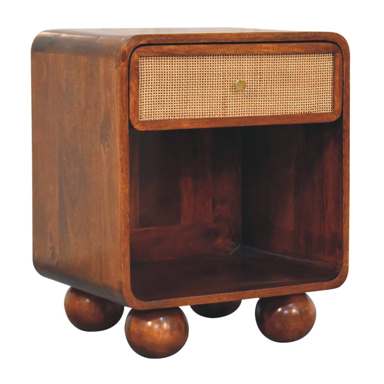 Cote Furniture | Open Woven Bedside Table - Chestnut  Bedside Tables IN3742