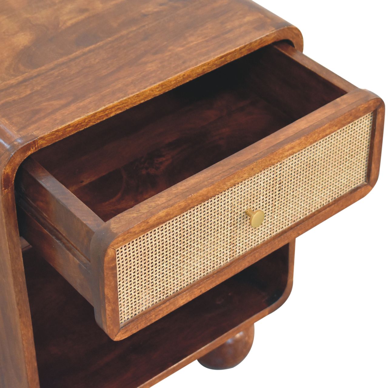 Cote Furniture | Open Woven Bedside Table - Chestnut  Bedside Tables IN3742