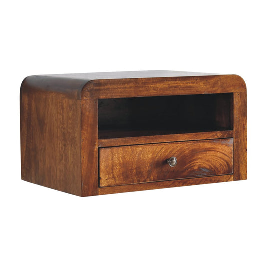 Cote Furniture | Chunky Floating Bedside Table (Wall Mounted) - Chestnut Bedside Tables IN3908