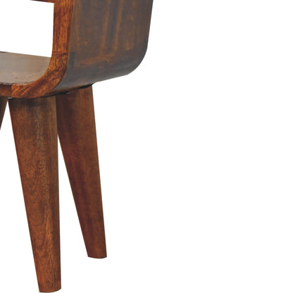 Cote Furniture | Compact Curve Lower Bedside Table - Chestnut  Ultra-Compact, Bedside Tables IN3912