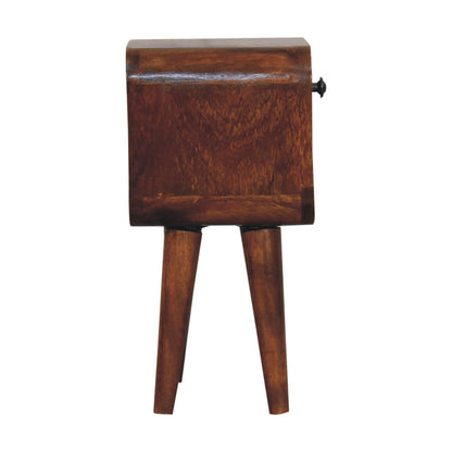 Cote Furniture | Compact Curve Lower Bedside Table - Chestnut  Ultra-Compact, Bedside Tables IN3912