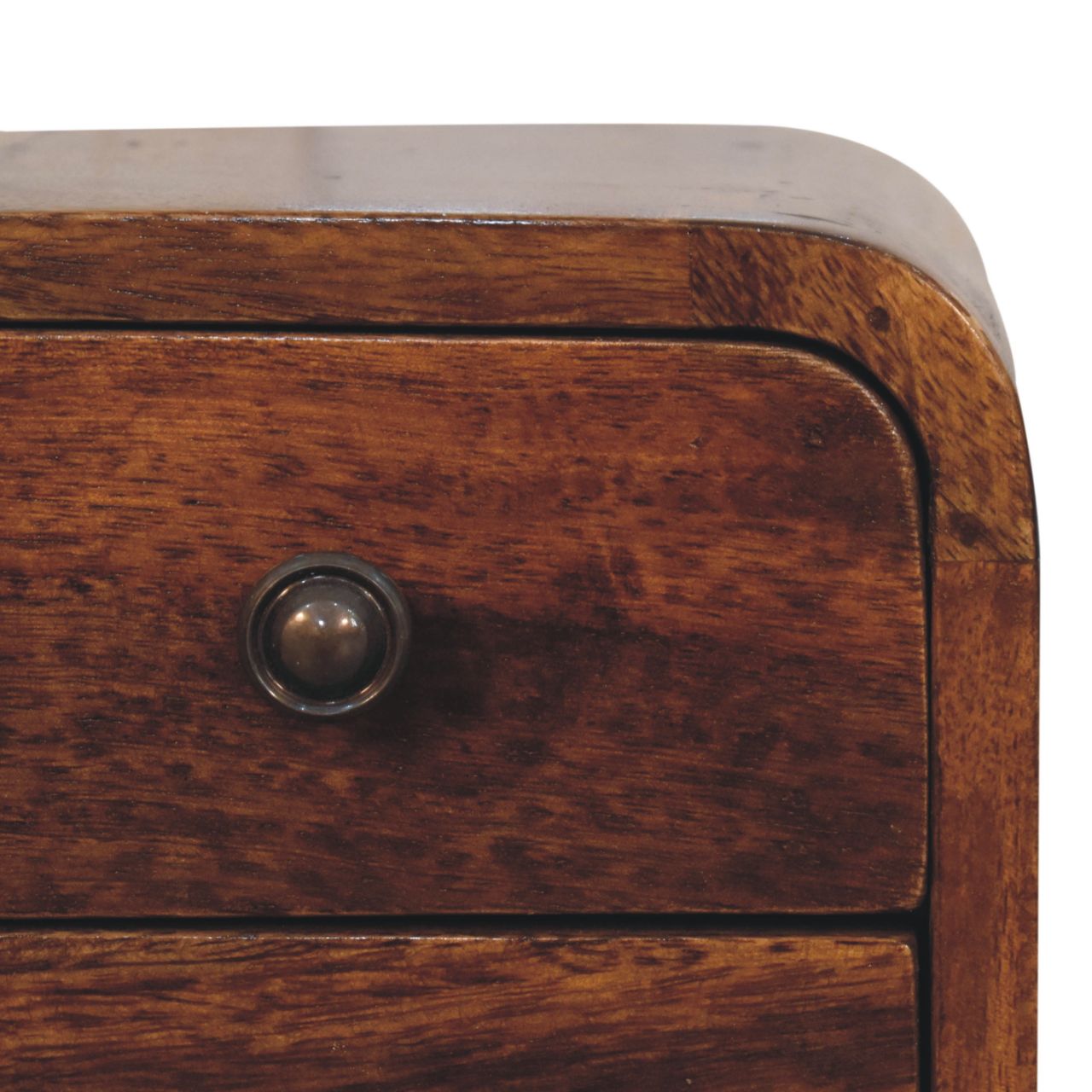 Cote Furniture | Compact Curved Bedside Table - Chestnut  Ultra-Compact, Bedside Tables IN3913