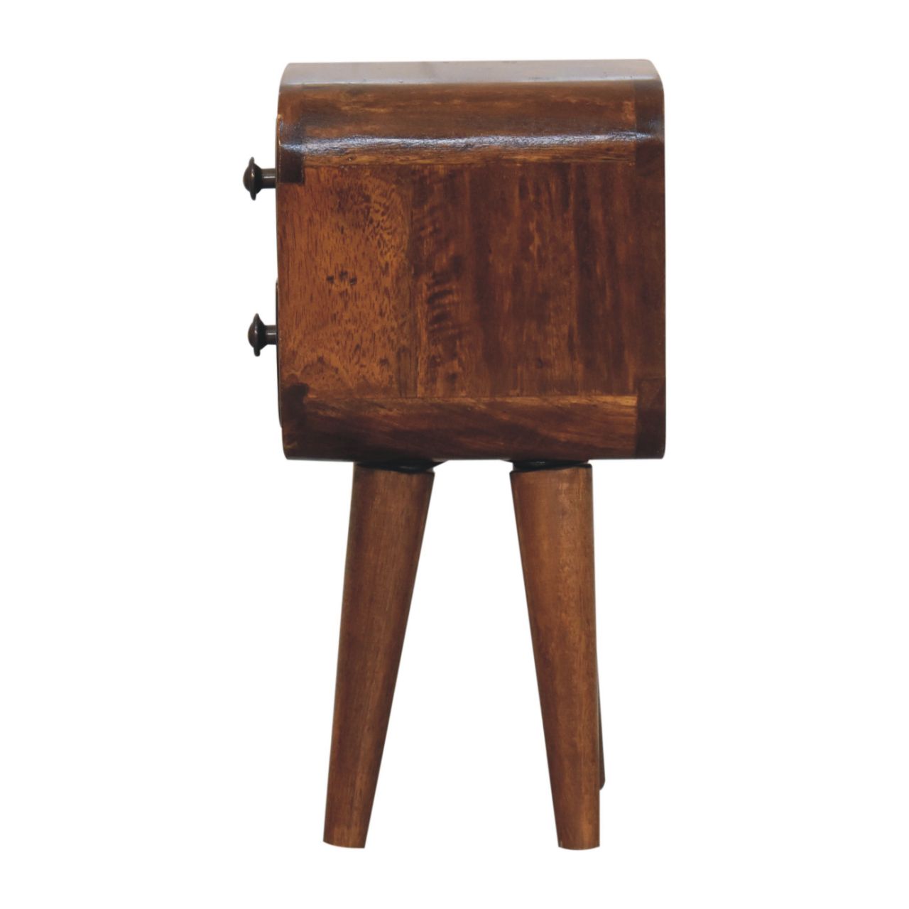 Cote Furniture | Compact Curved Bedside Table - Chestnut  Ultra-Compact, Bedside Tables IN3913