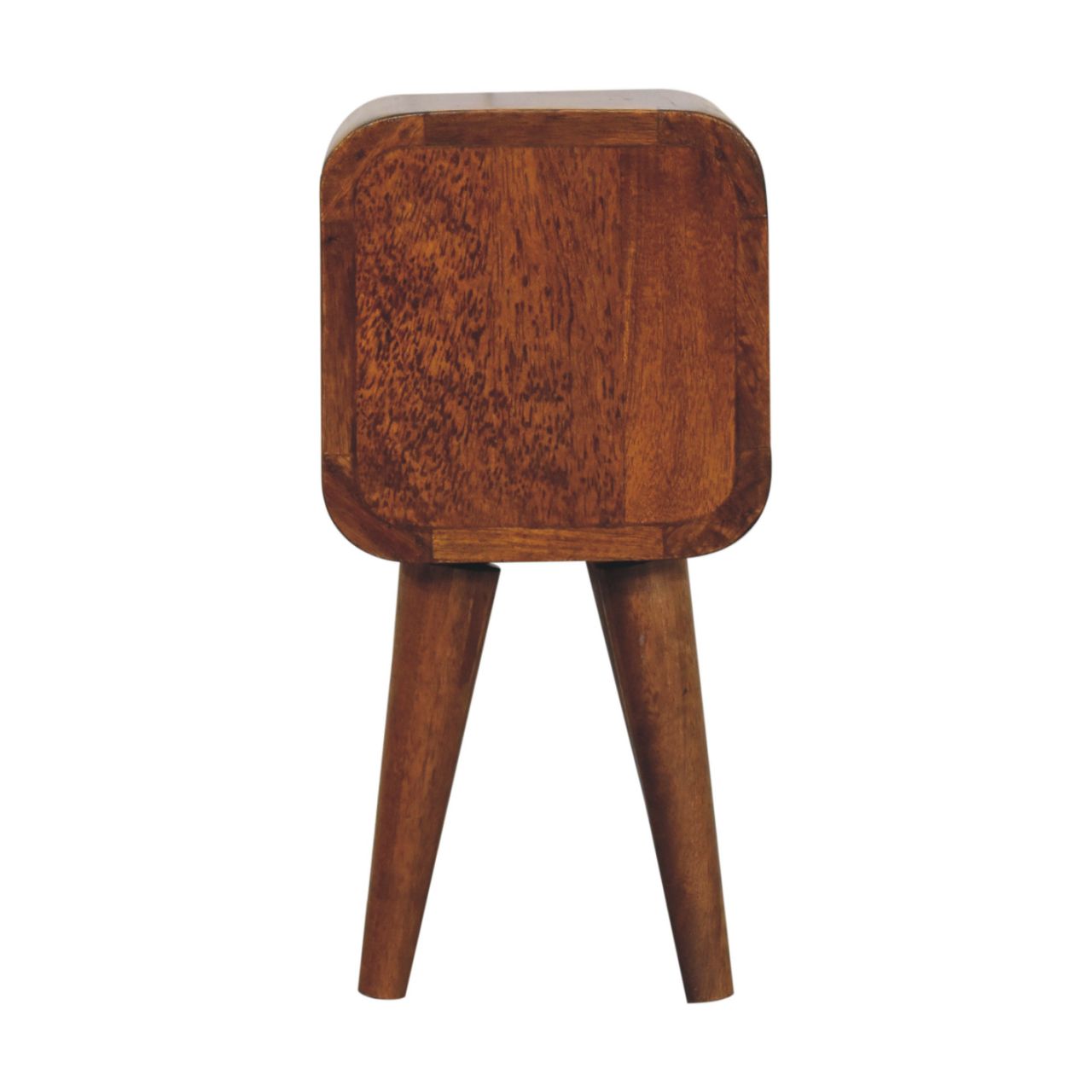 Cote Furniture | Compact Curved Bedside Table - Chestnut  Ultra-Compact, Bedside Tables IN3913