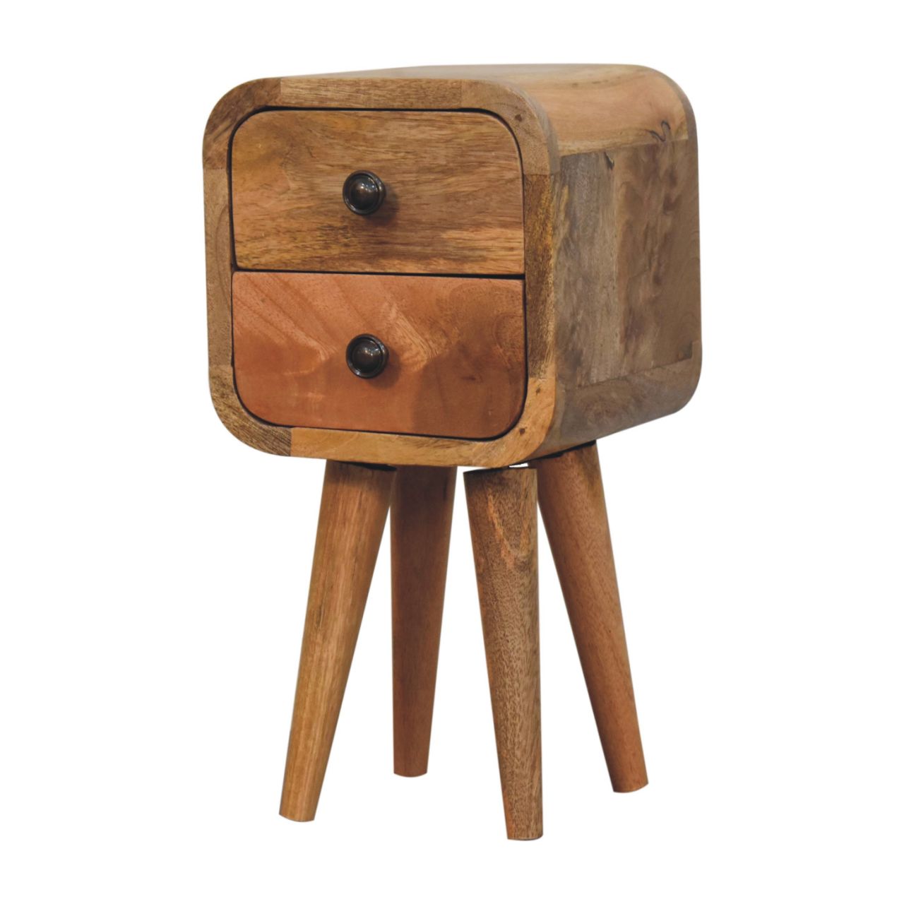 Cote Furniture | Compact Curved Bedside Table - Oak  Ultra-Compact, Bedside Tables IN3914