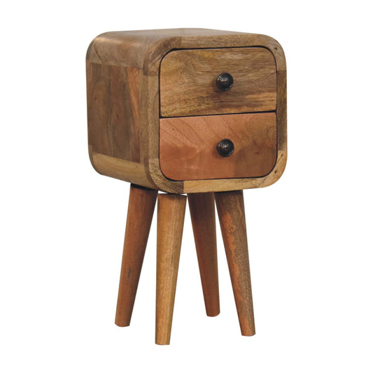 Cote Furniture | Compact Curved Bedside Table - Oak  Ultra-Compact, Bedside Tables IN3914