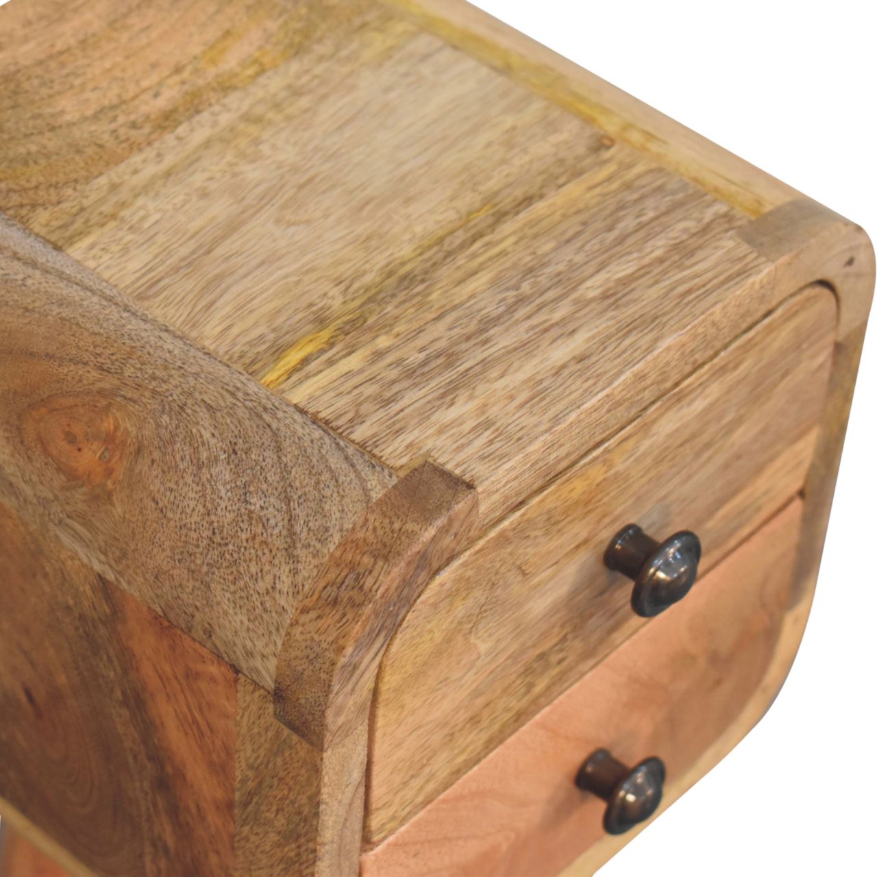 Cote Furniture | Compact Curved Bedside Table - Oak  Ultra-Compact, Bedside Tables IN3914