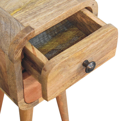 Cote Furniture | Compact Curved Bedside Table - Oak  Ultra-Compact, Bedside Tables IN3914