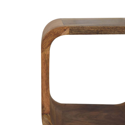 Cote Furniture | Compact Minimalist Open Curved Bedside Table - Oak  Ultra-Compact, Bedside Tables IN3916