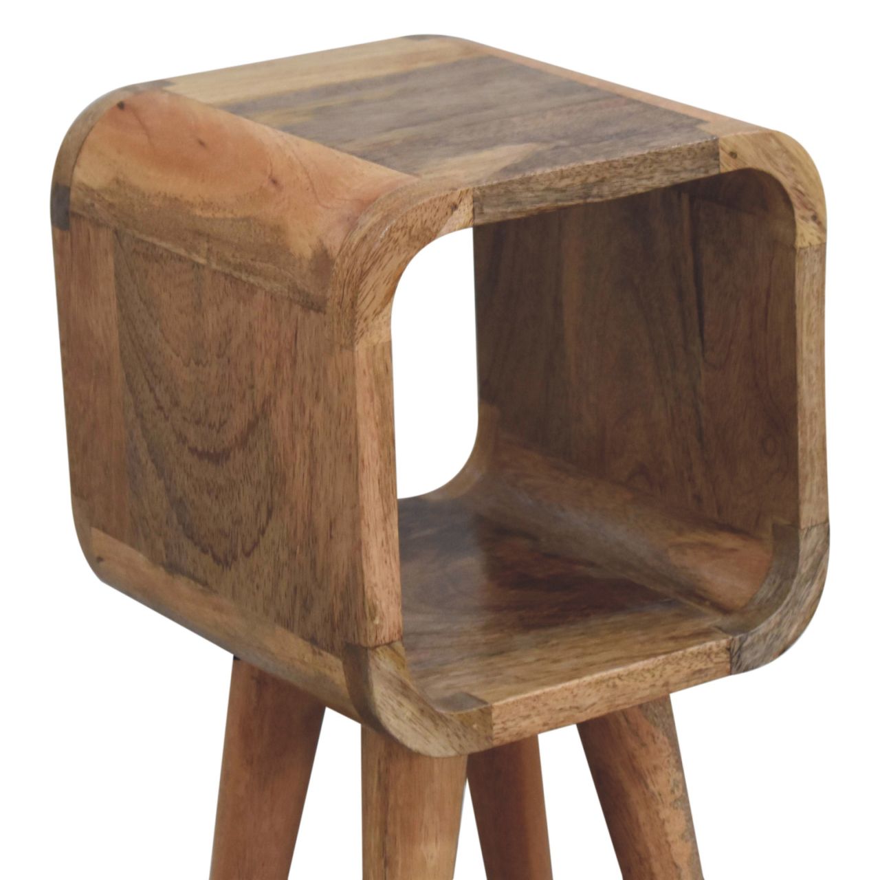 Cote Furniture | Compact Minimalist Open Curved Bedside Table - Oak  Ultra-Compact, Bedside Tables IN3916